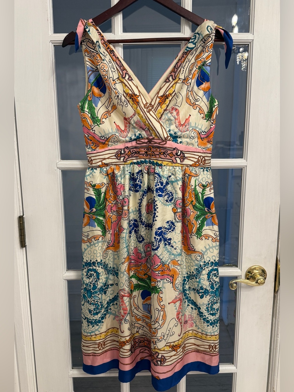 ANTHROPOLOGIE Collette Dinnigan Women’s Acionna Silk Seahorse Dress Size 8